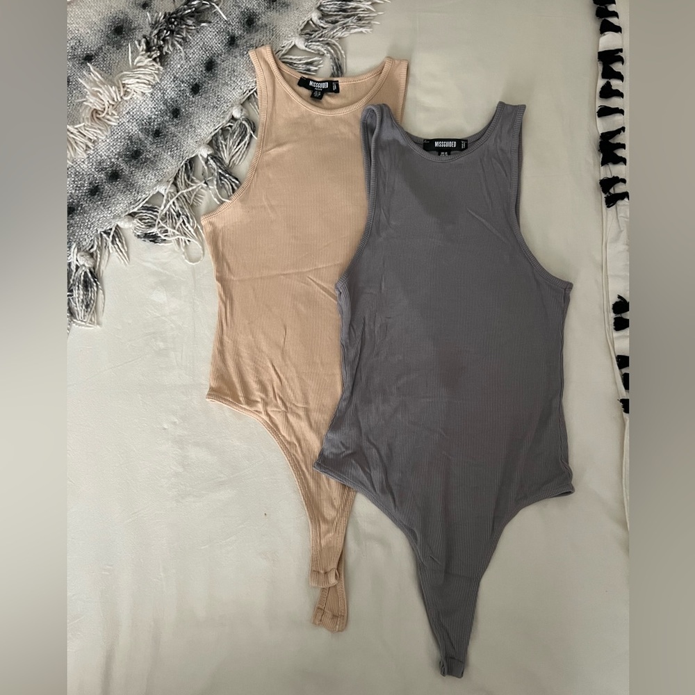 Ribbed Scoop Neck Bodysuit (2 Pack)